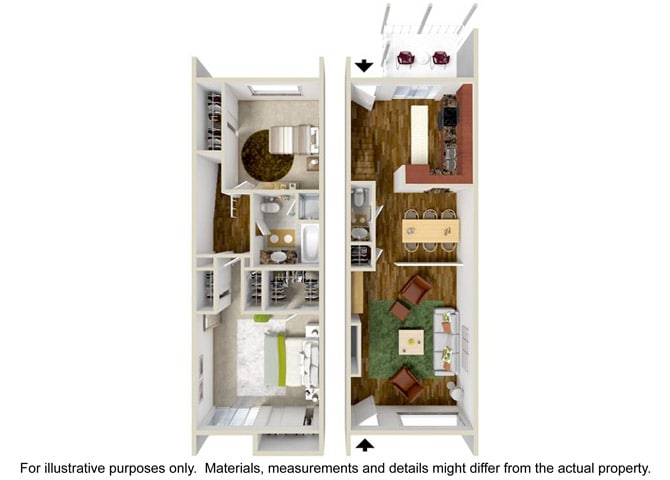 Floor Plan - 2 Bedroom 1.5 Bath Townhome