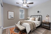 Virtually staged bedroom example - 7610 Lansing Dr House