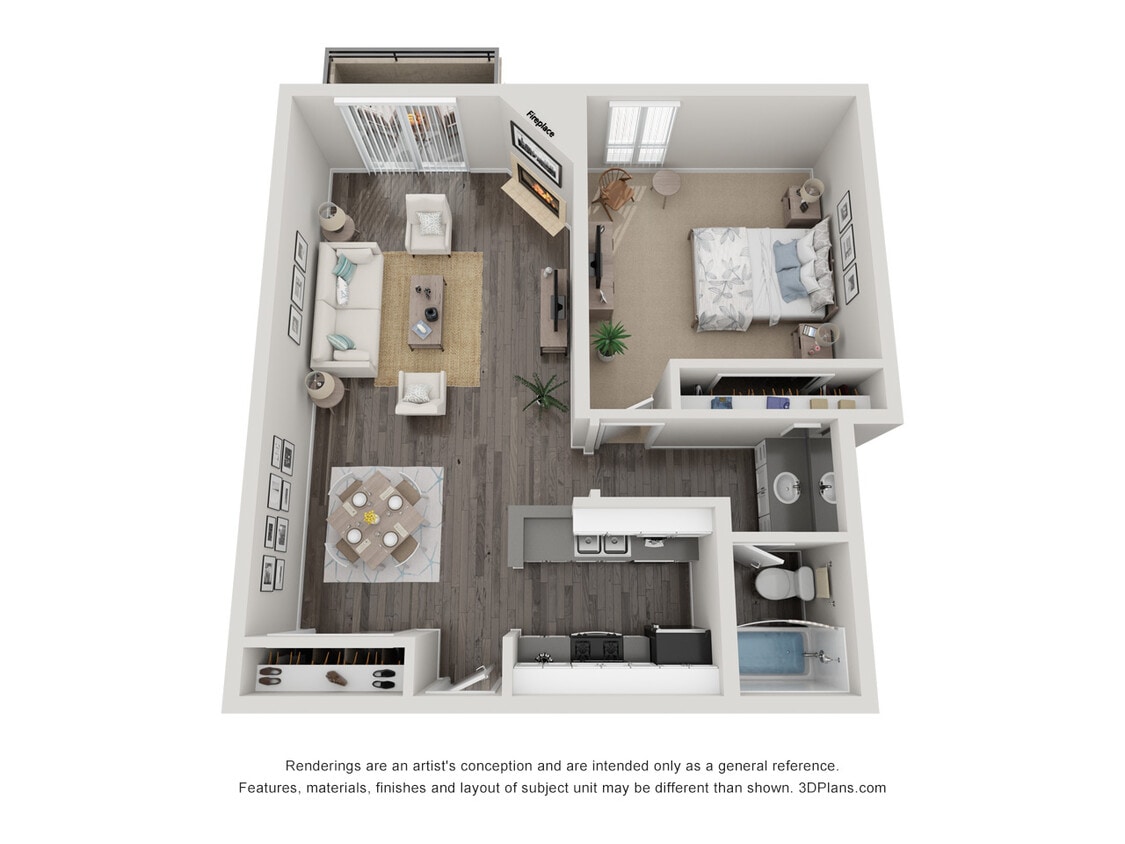 Floor Plan - One Bedroom-Tower 1