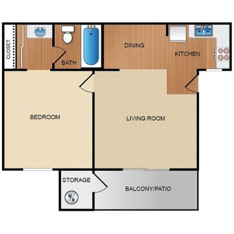 Floor Plan - Floorplan A (1x1)