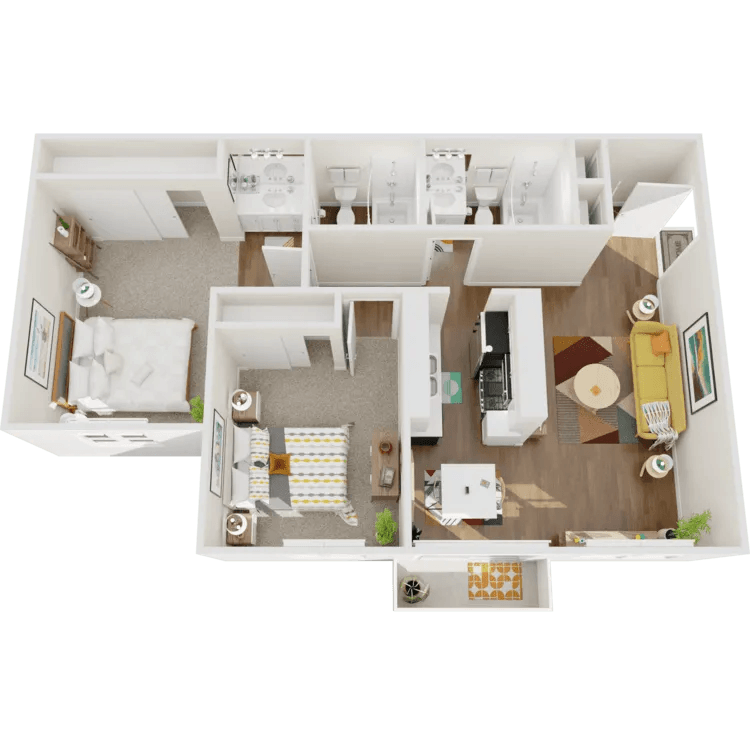 Floor Plan - 2 Bedroom 2 Bathroom