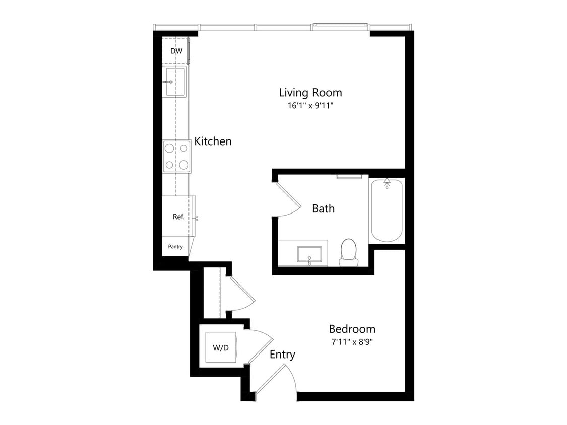 S3 | Studio | 491 SF - S3