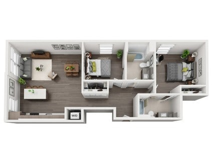 Floor Plan - B7 - 2 Bed 2 Bath