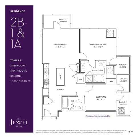 Floor Plan - 2B-1 & 1A