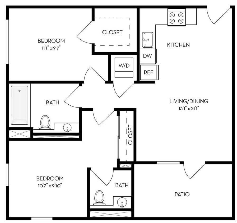 HAR_2b2b_833_Hudson(1) - 2BR/1.5BA Flat