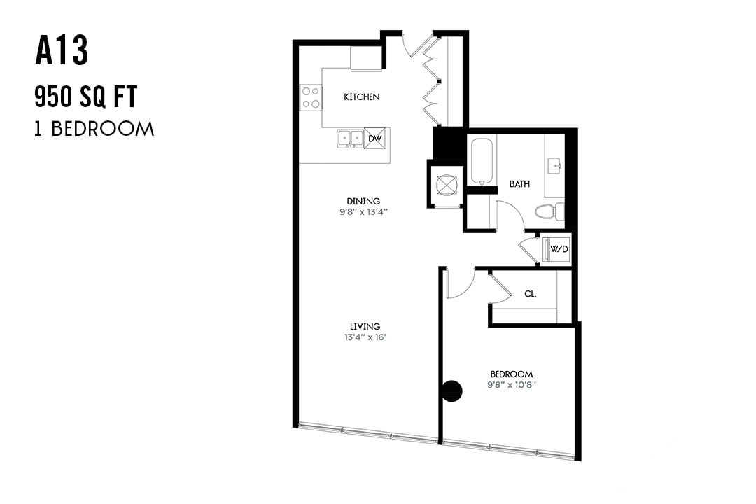 Floor Plan - One Bedroom A13