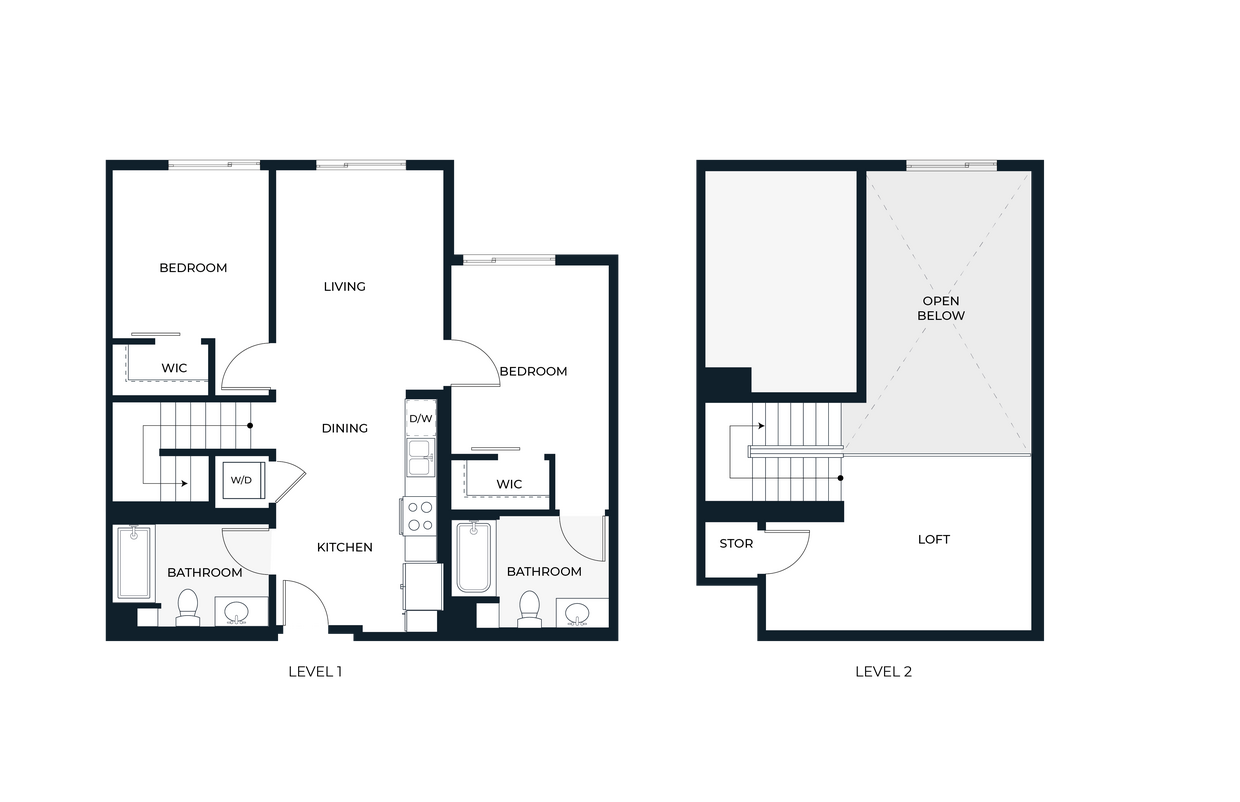 Floor Plan - Two Bedroom Loft C2L