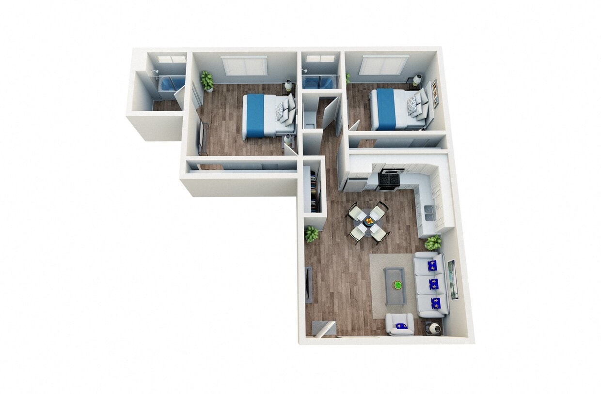 Floor Plan - 2 Bed 2 Bath