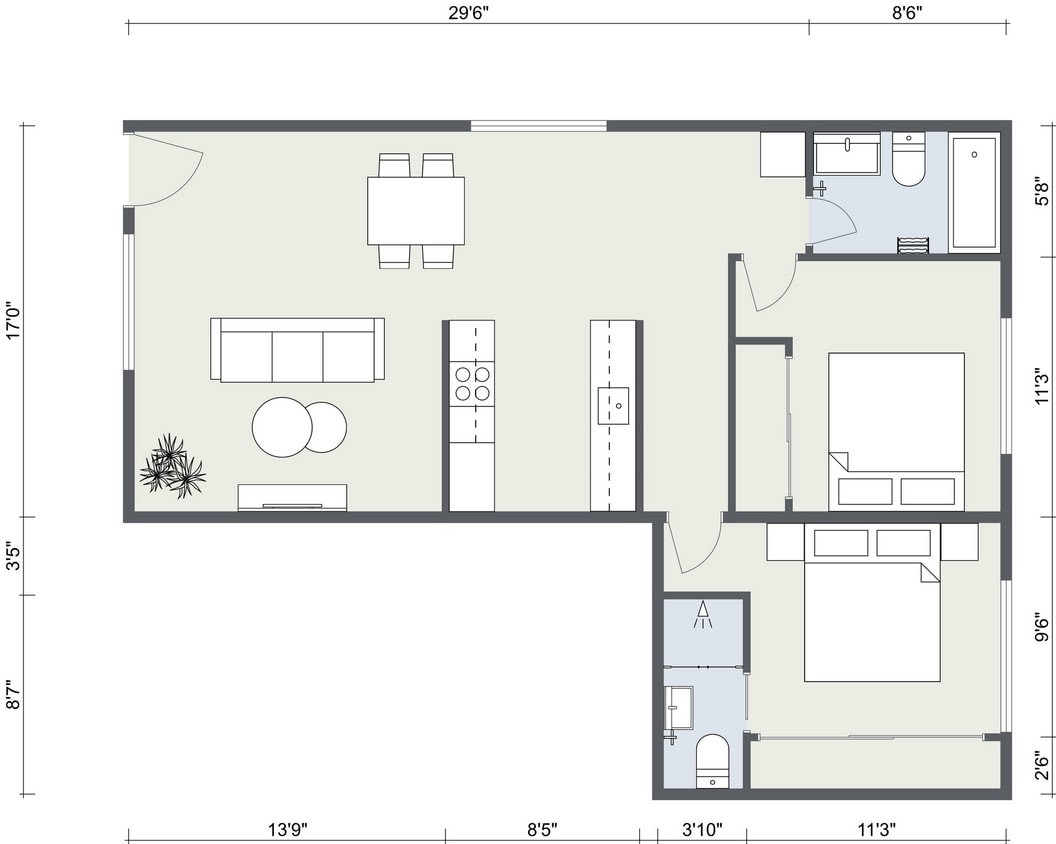 Floor Plan - 2 Bed 2 Bath