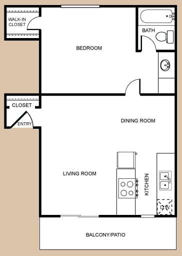 1 BED 1 BATH A - 1/1