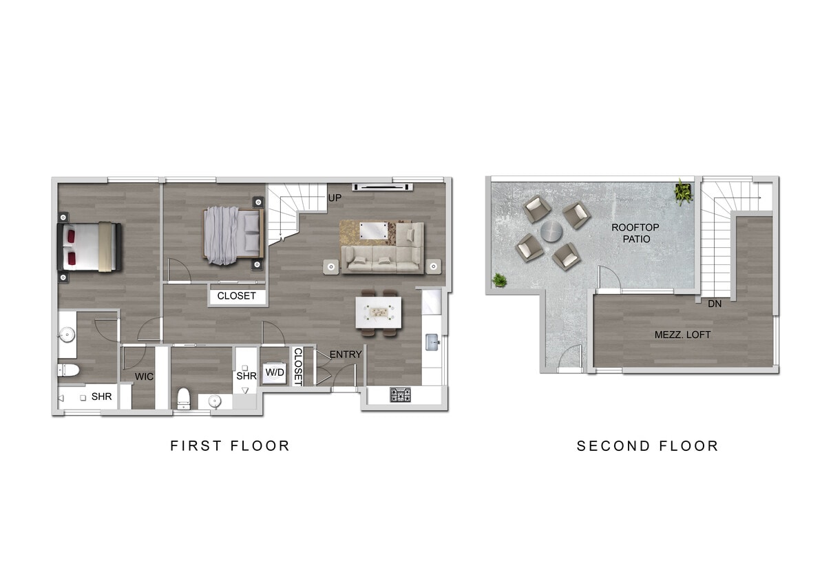 Floor Plan - Top Floor 2+2+Den Loft+PrivateRooftop Patio