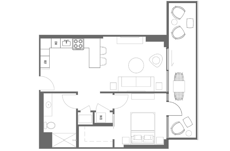 Floor Plan - A1 One Bedroom