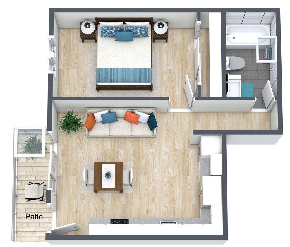 Floor Plan - 1 bd 1 ba 