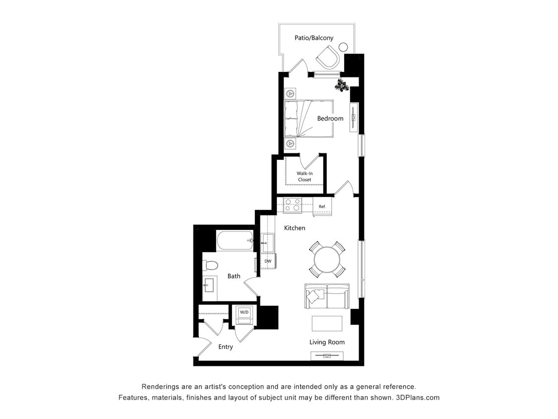 Floor Plan - A-1(M) - 1 Bedroom