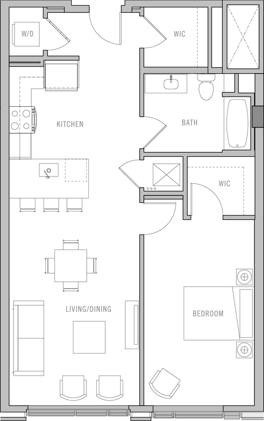 Floor Plan - 1 Bed-1 Bath-B7