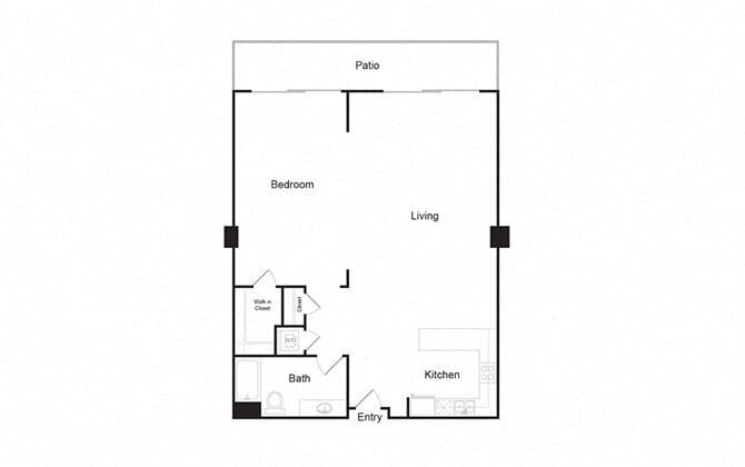 Floor Plan - 1 Bed 1 Bath_1L