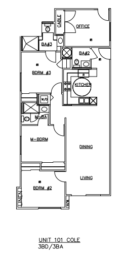Floor Plan - 3 Bedroom, 3 Bath