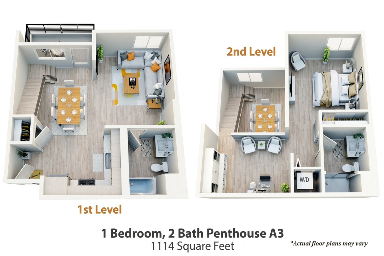 Floor Plan - 1 Bed, 2 Bath Penthouse A3