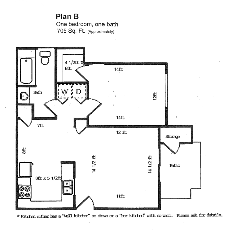Floor Plan - One Bedroom