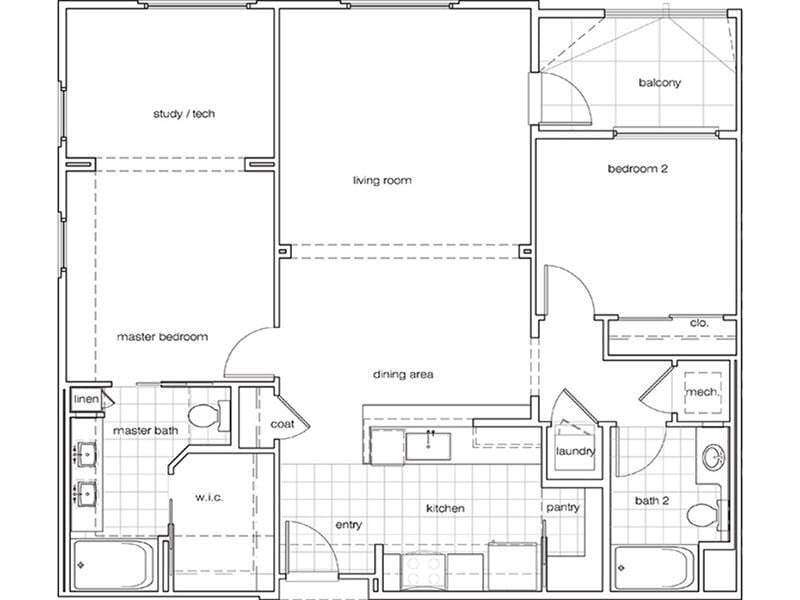 Floor Plan - 2Bedroom2BathroomD