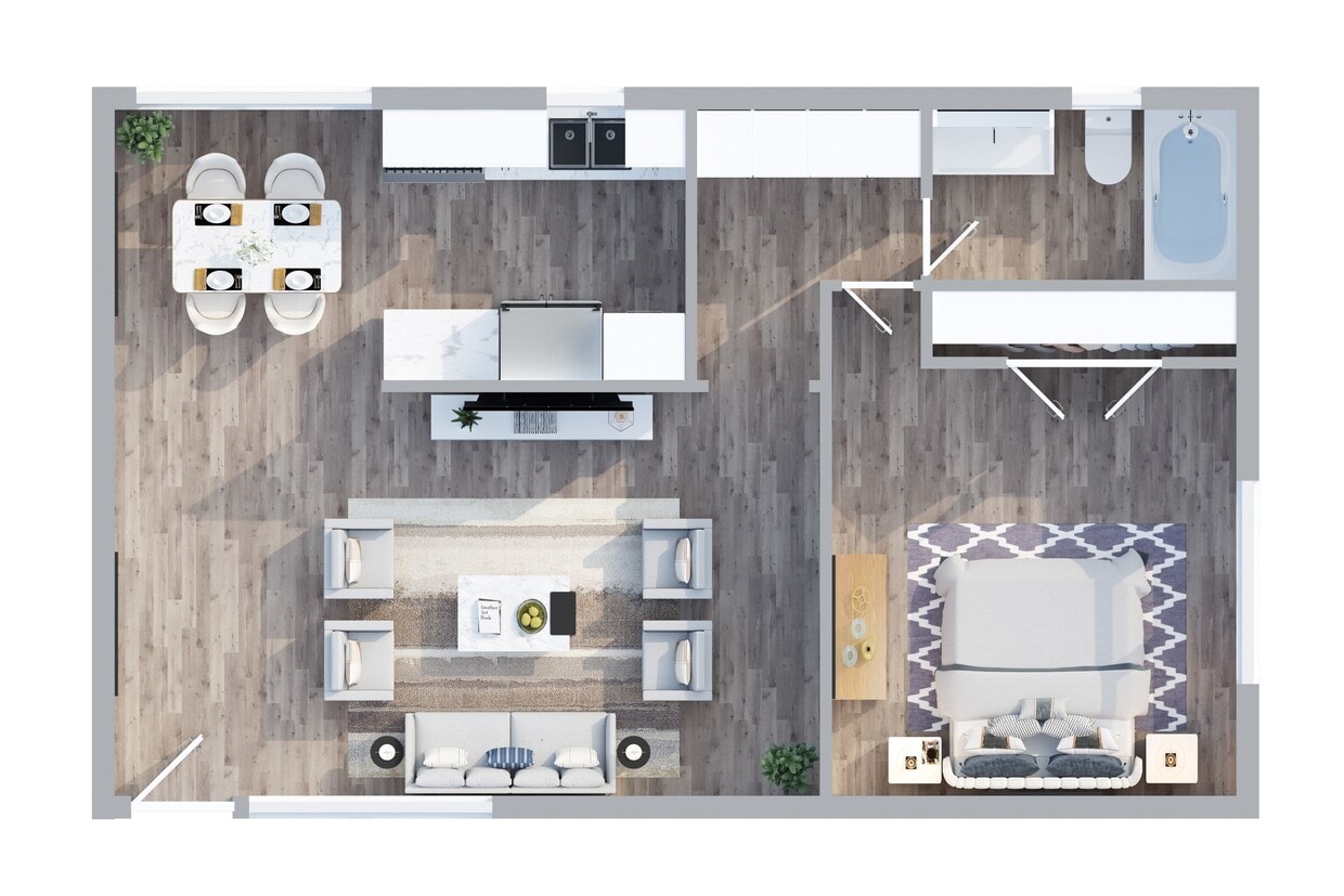 Floor Plan - White 1-Bedroom