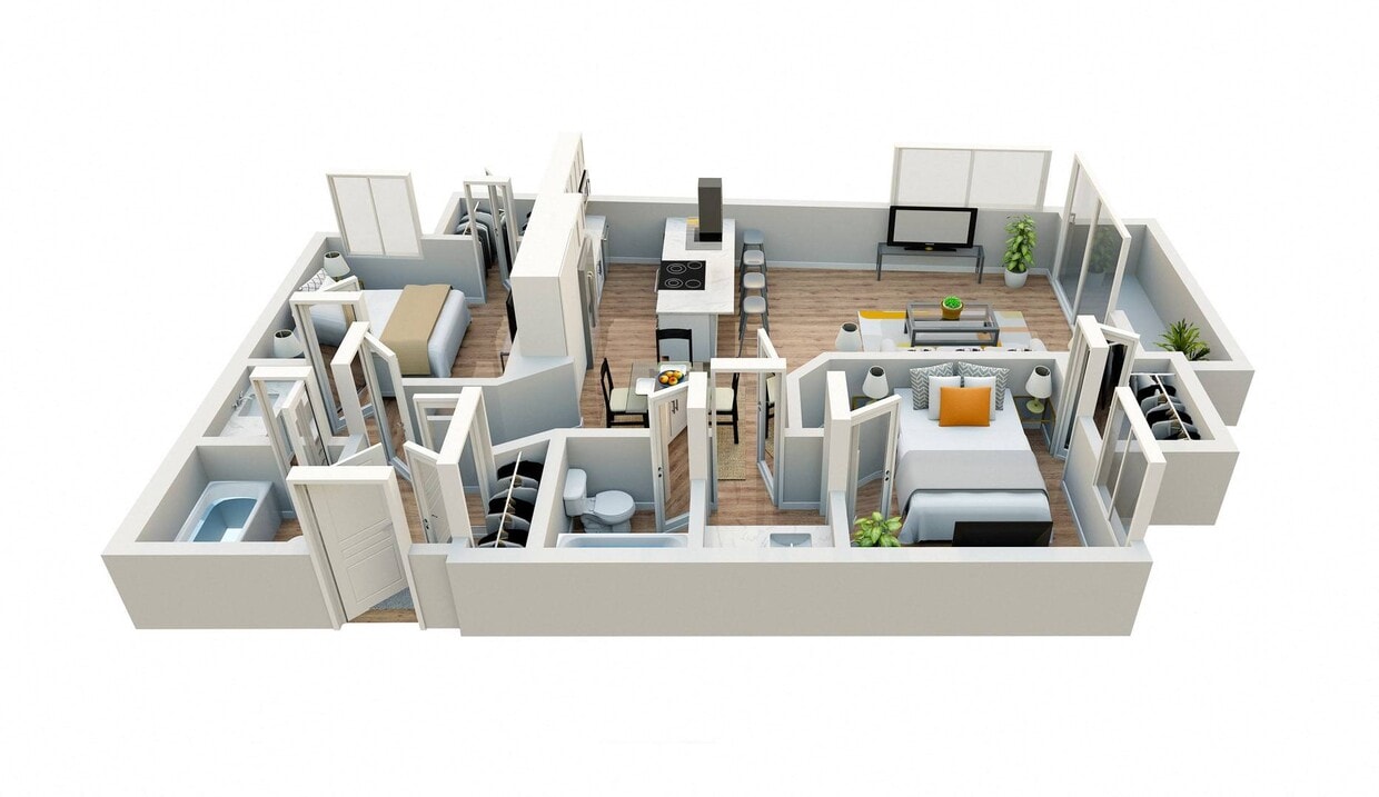 Floor Plan - 2 Bedroom 2 Bathroom