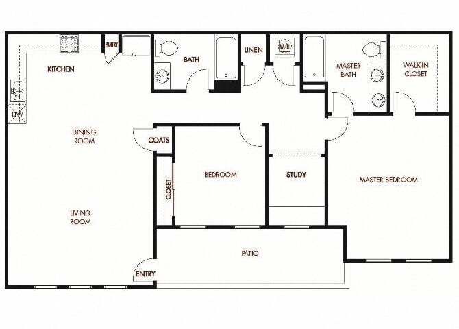 Floor Plan - LIVE - WORK Plan 3 - 2 Bedroom 2 Bath - Ground ...