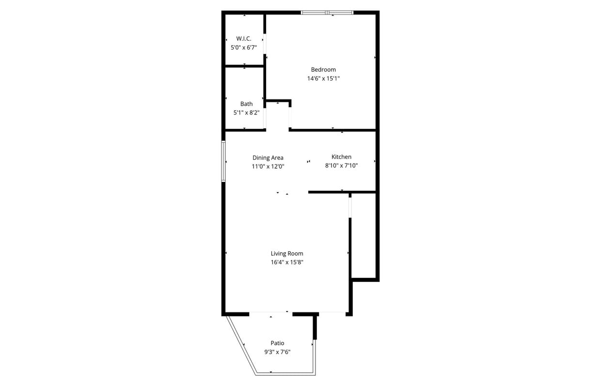 Floor Plan - Cozy 1 Bed 1 Bath Apartment in Monrovia, CA