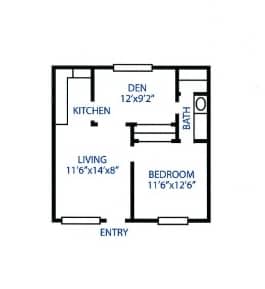 Charon 1 bedroom plus a den - One Bedroom with den
