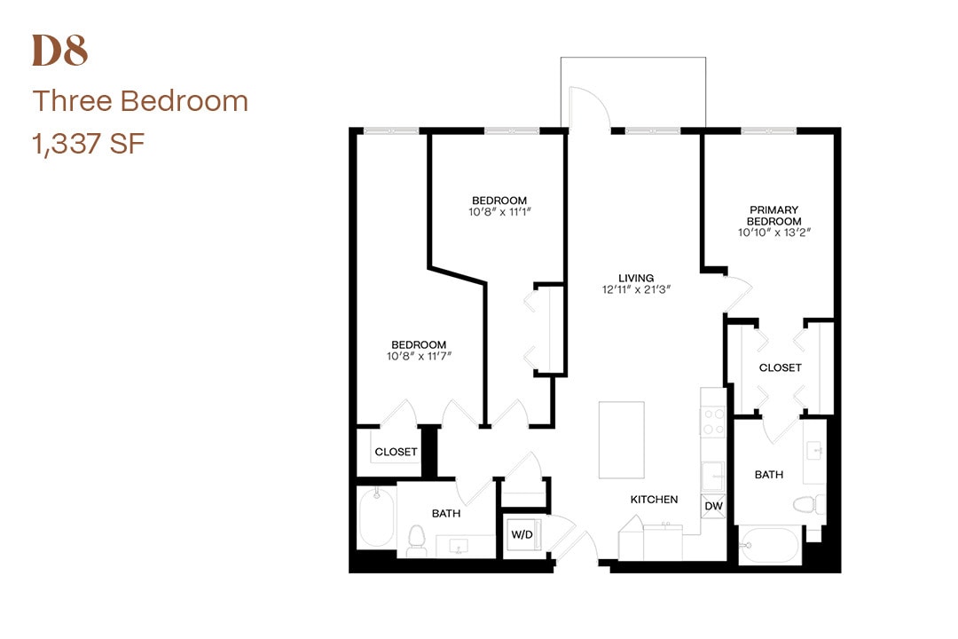 Floor Plan - Three Bedroom D8