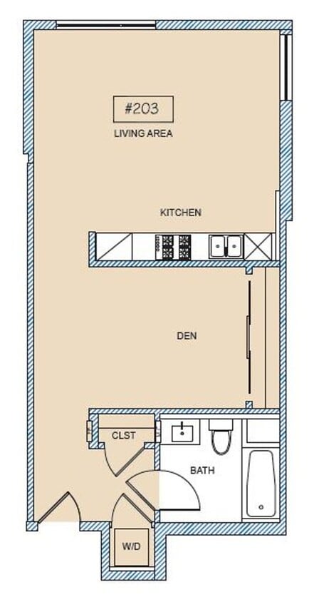 Floor Plan - JR-A (Junior 1 Bedroom)