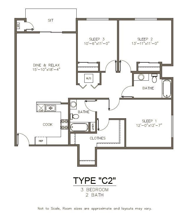 Unit Type C2 | 3 Bedroom | 2 Bathroom - Apartment Unit Type C2 | 3 Bedroom | 2 Bathroom Unit 403