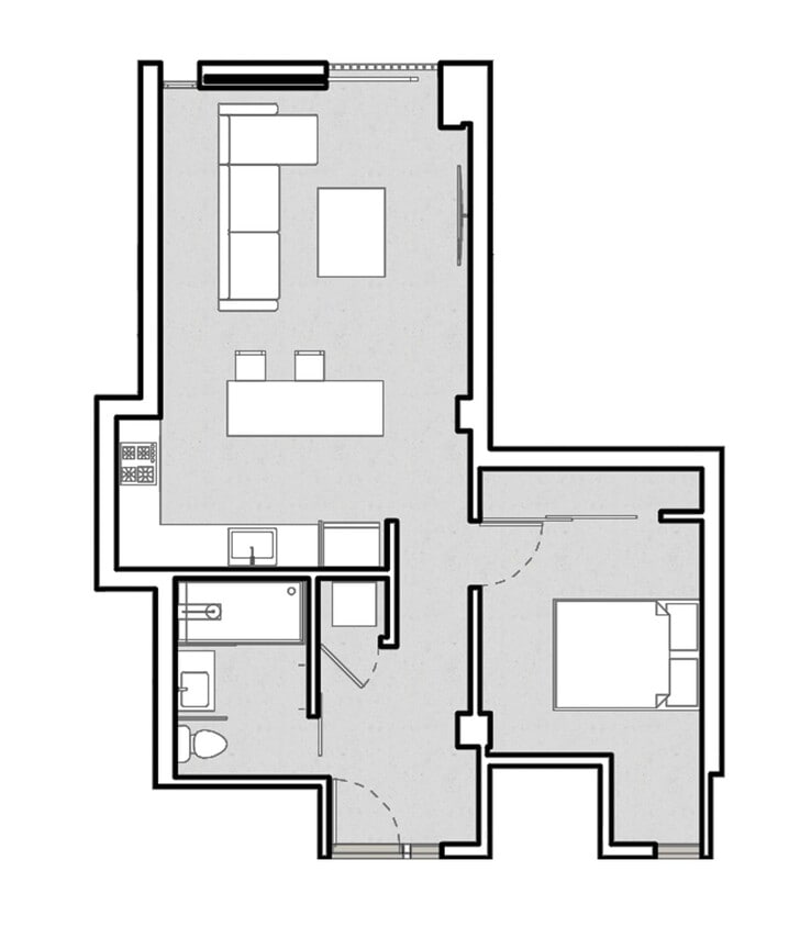 Floor Plan - 1 BR Floorplan B