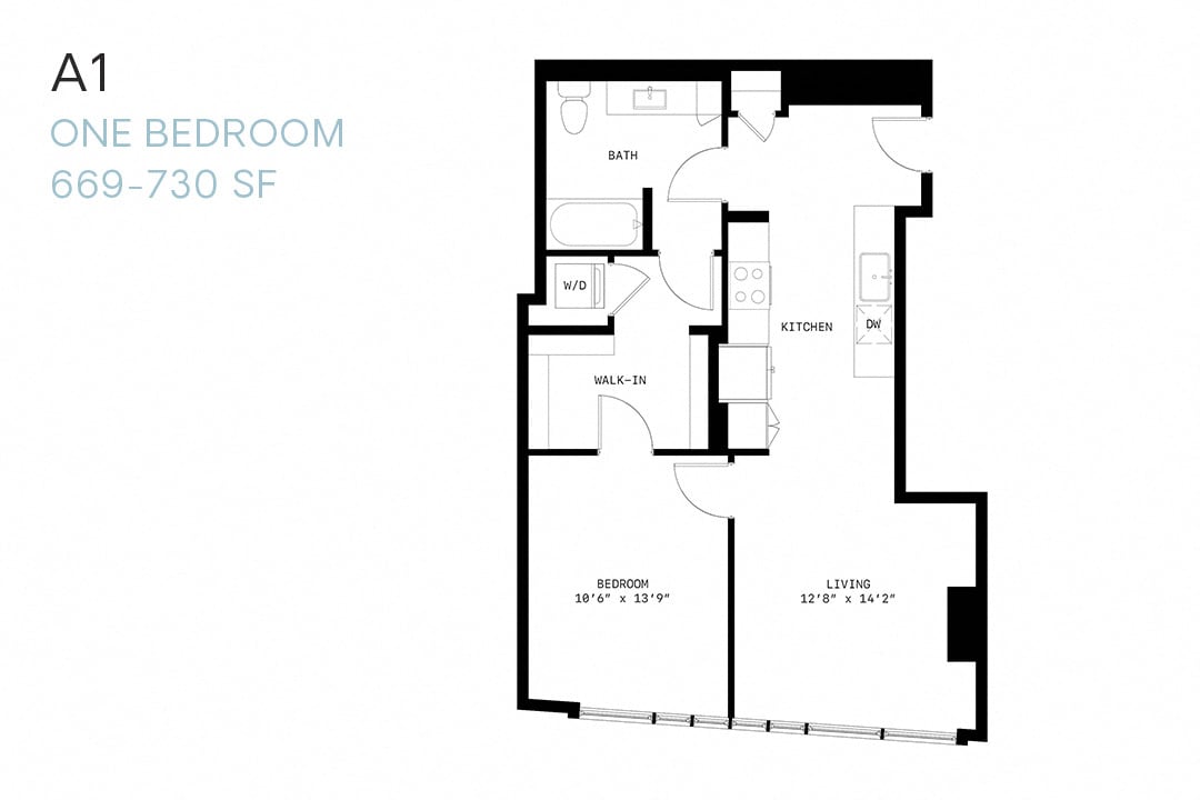 Floor Plan - One Bedroom A1