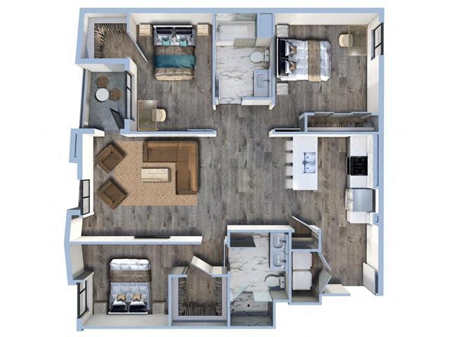 Floor Plan - 3Bed/2Bath-C1
