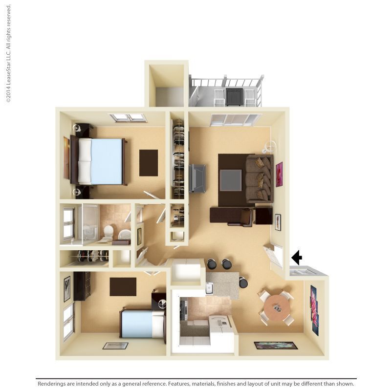 Floor Plan - 2x1