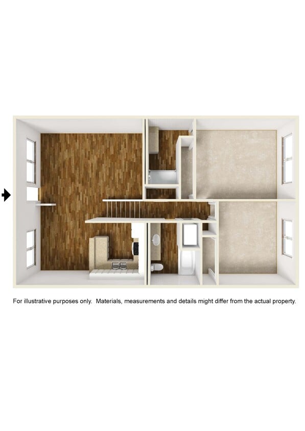 Floor Plan - 2 Bedrooms 2 Bathroom Plan C