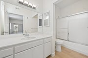 2BR, 2BA - 1050SF - Primary Bathroom - Studio Heights Apartments