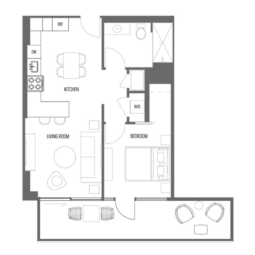 Floor Plan - PH-A1 Penthouse One Bedroom