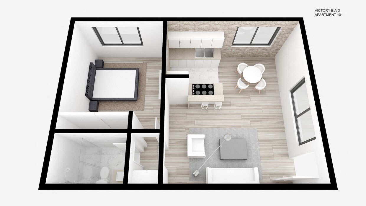 Floor Plan - One Bed ~ One Bath