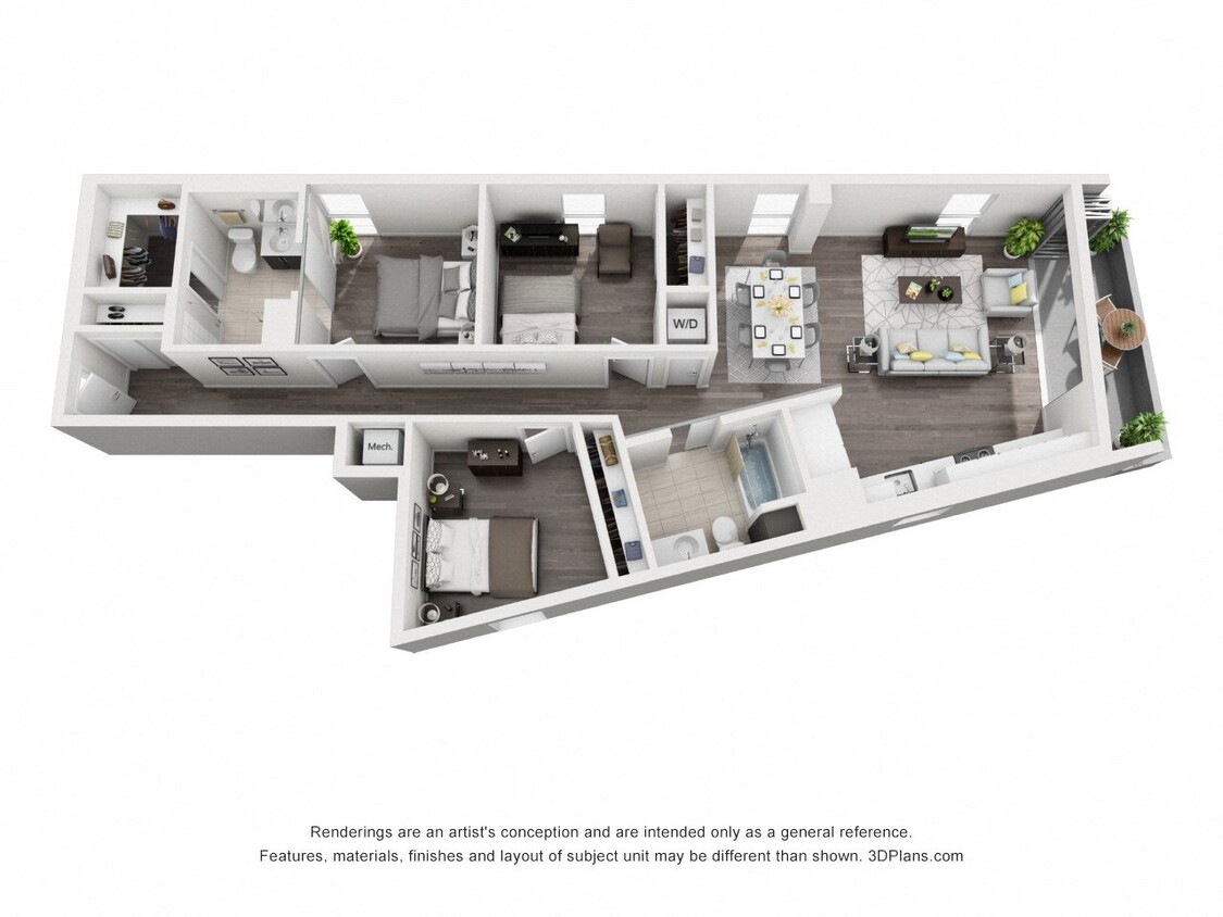 Floor Plan - 3BD/2BA 