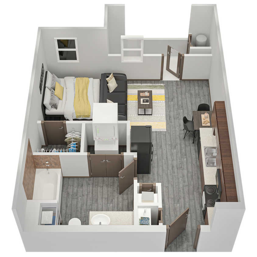 S1: Studio | 1BA | 399 SF - S1