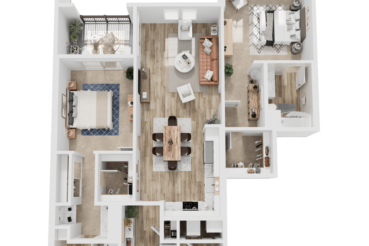 Floor Plan - 2 Bedroom, 2.5 Bath A