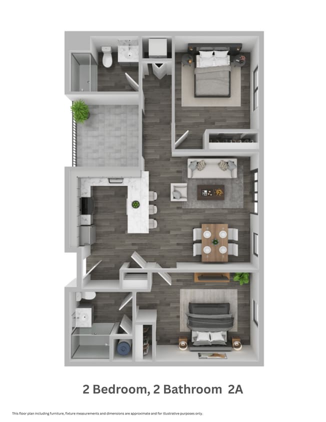 Floor Plan - Two Bedroom, Two Bathroom 2A (mkt)