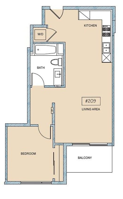 Floor Plan - 1E (1 Bedroom)