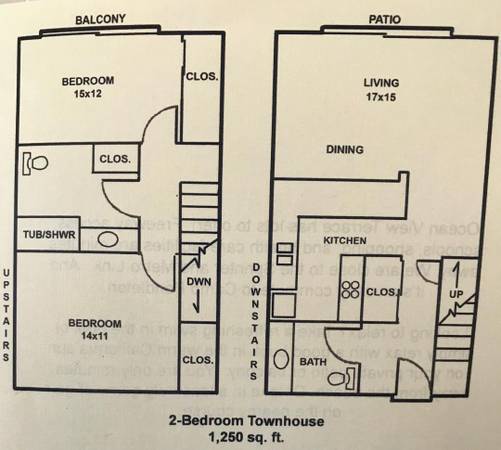 Floor Plan - 2BR/1.5BA