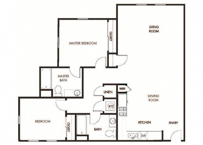 Floor Plan - Plan 11 - 2 Bedroom 2 Bath