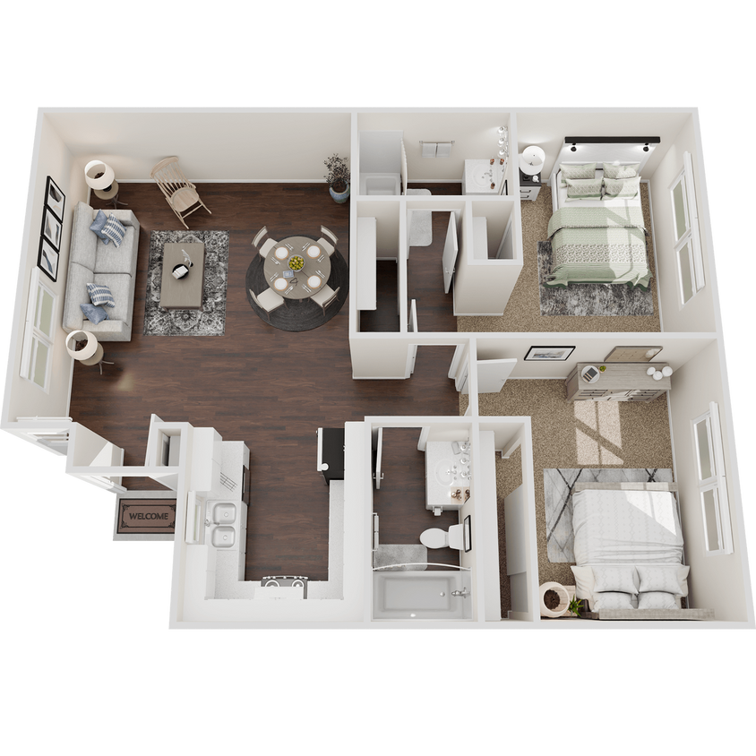Floor Plan - 2 Bedroom 2 Bath