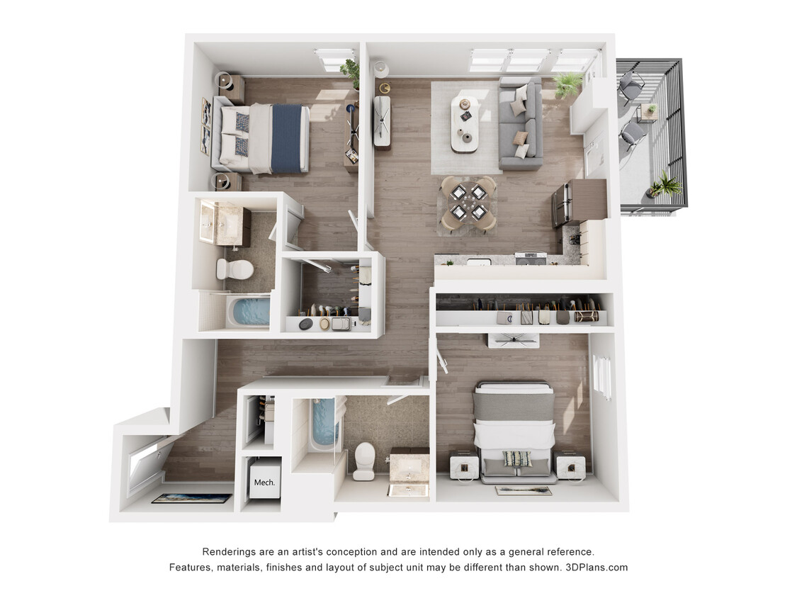 Floor Plan - D2 - 2 Bedroom