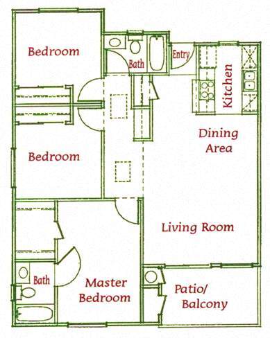 Floor Plan - 3Bed/2Bath